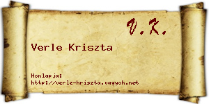 Verle Kriszta névjegykártya